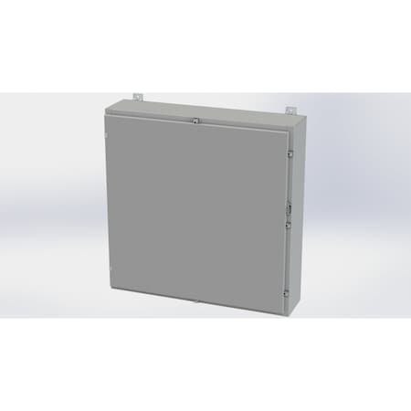 Saginaw Control & Engineering Clamps with Padlock Hasp Electrical Enclosures, 36 in H, 8 in D, 36 in W, NEMA 4, Carbon Steel SCE-36H3608LP